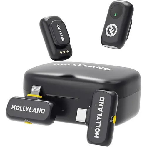Microfone Sem Fio Hollyland LARK A1 Combo 2TX USB-C Lightning