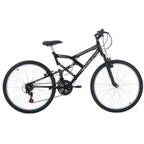 Bicicleta Free Action FA240 Aro 26 Full Suspension 18 Marchas Preto Brilho
