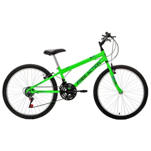 Bicicleta Aro 24 Free Action Eden 18V V-Brake Verde