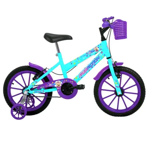 Bicicleta Aro 16 Free Action Kiss MTB 1V V-Brake Verde Tiffany