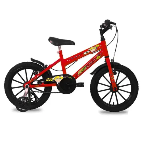 Bicicleta Aro 16 Free Action Joy MTB 1V V-Brake Vermelho Coke