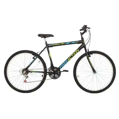 Bicicleta Aro 26 Free Action Eden 18V V-Brake Preta