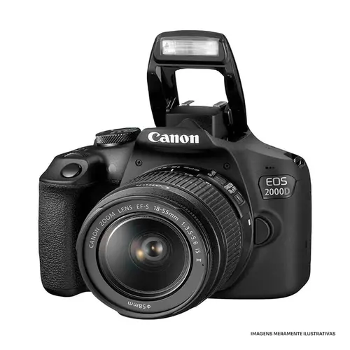 Câmera DSLR Canon EOS 2000D 24,1MP Full HD Wi-Fi Preta