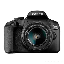 Câmera DSLR Canon EOS 2000D 24,1MP Full HD Wi-Fi Preta
