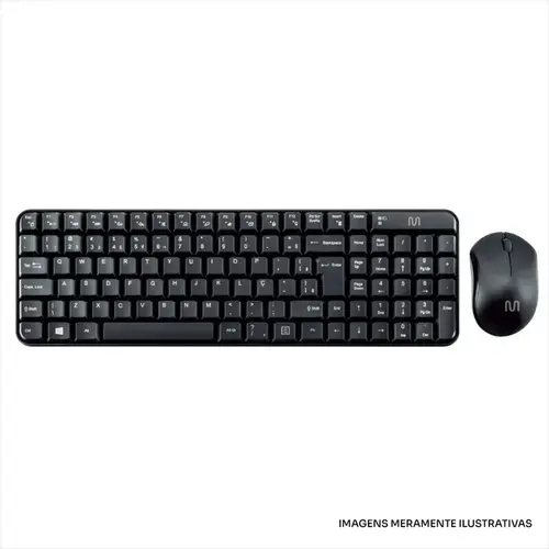 TECLADO E MOUSE S/FIO MLASER PRETO TC183