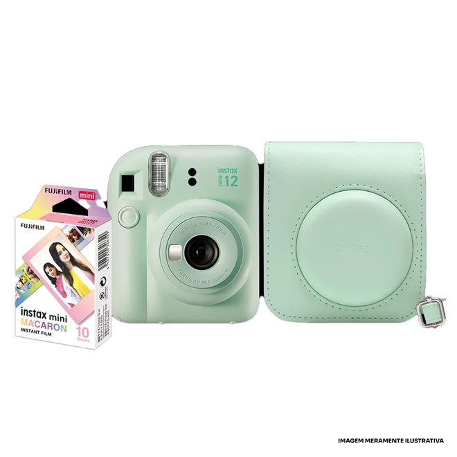 Kit De Inicio Para Fuji Instax Mini 12 - Incluye Funda, 20 Fotos Y álbum, Color Verde Menta