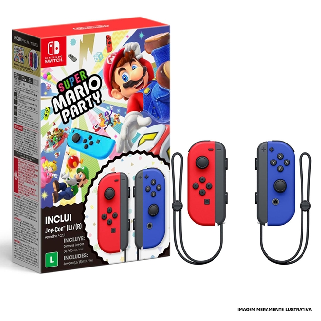 Controle Switch Joy Con + Mario Party