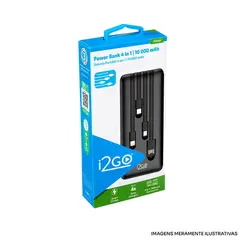 POWERBANK I2GO 10000MAH 4N1 I2GBAT014