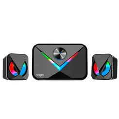 Caixa de Som Bright Multimídia Speaker RGB CX004 11W Bluetooth Preta